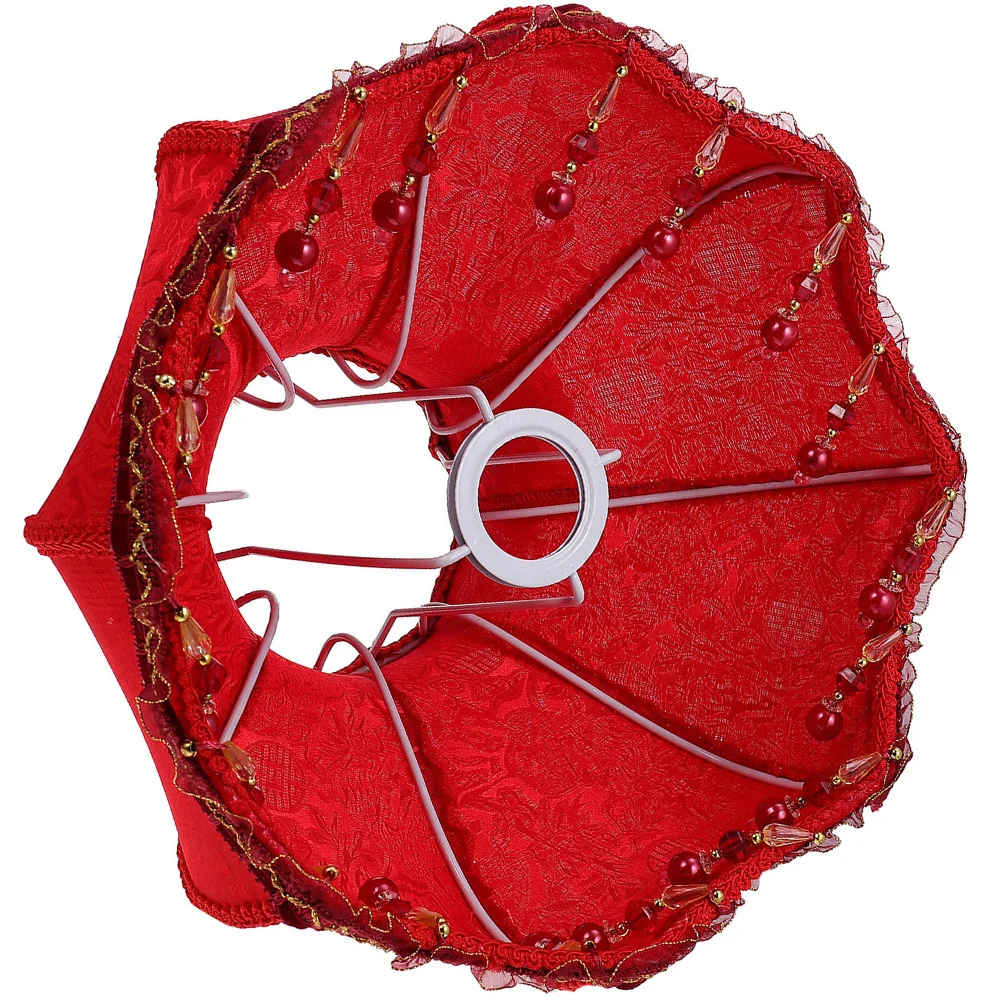 

Винтажный тканевый художественный кружевной абажур из бисера для стола, пола, настольный светильник, декор в стиле ретро, тканевый чехол для лампы, домашний офис, спальня