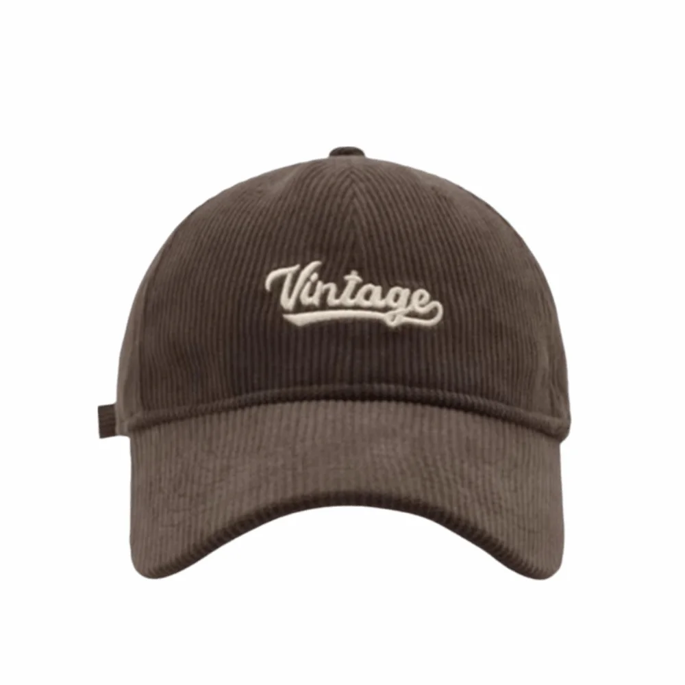 

Trend Vintage Letter Embroidery Cap Corduroy Solid Color Men Women Baseball Cap Korean Versatile Snapback Hat Visors