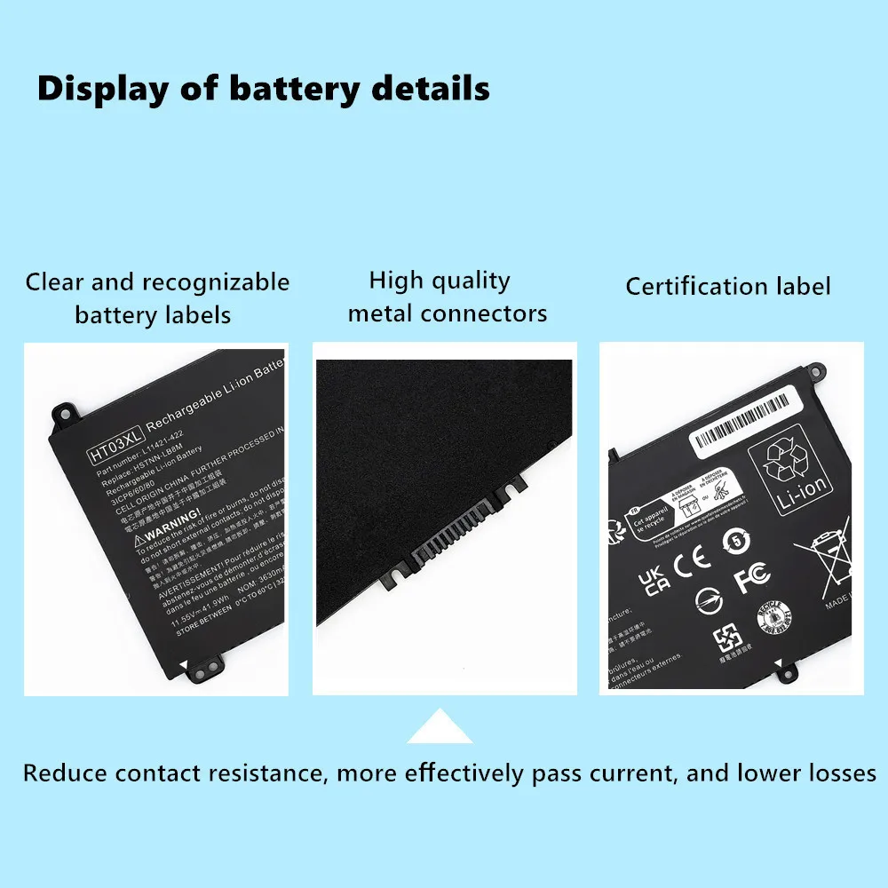 HSTNN-LB8L HSTNN-DB8R HSTNN-LB8M HSTNN-IB8O Laptop Battery For HP Pavilion 14-CE 14-df1000 15-CS 250 255 G7 Series HT03XL