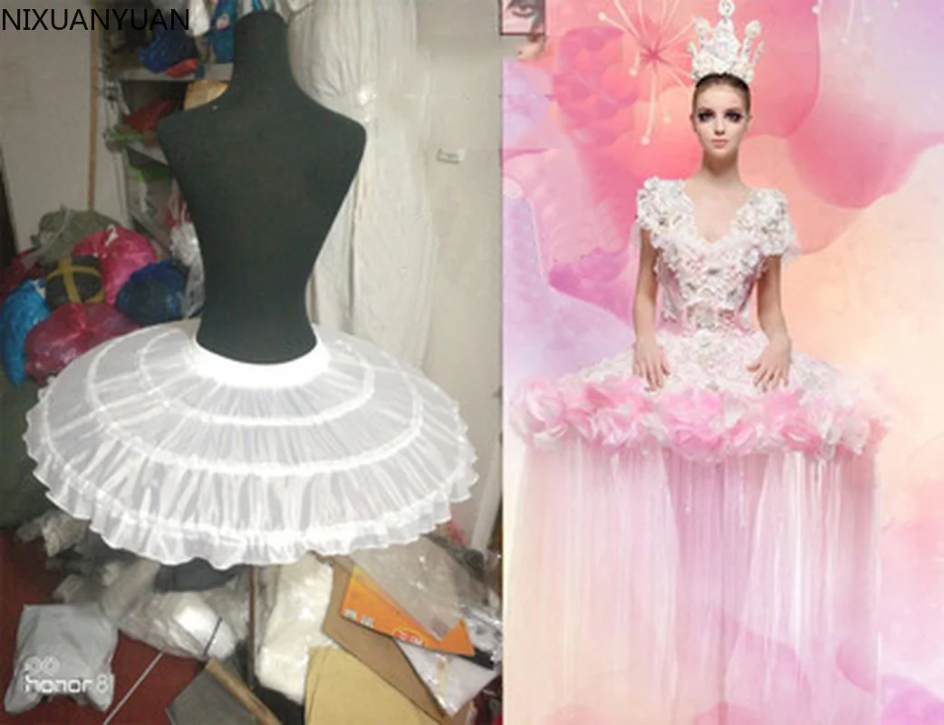 ขายส่งชุดบอลบัลเล่ต์กระโปรงสั้นชุดคอสเพลย์PetticoatกระดูกสามPuffy Lolita Petticoat Rockabilly Crinoline