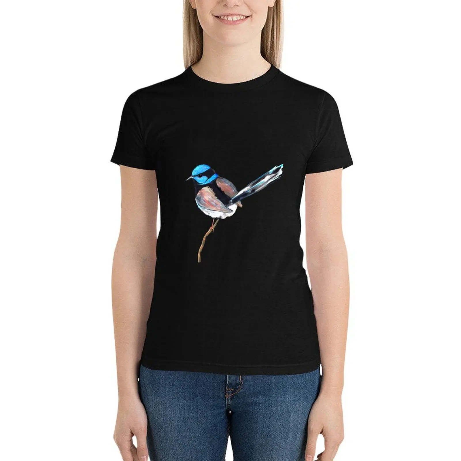 

Superb fairy wren T-Shirt summer clothes female funny oversized luxury designer clothing Women