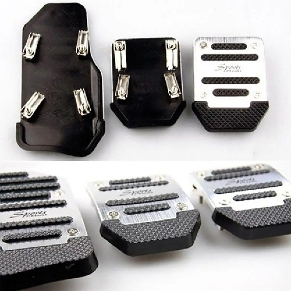 3pcs Universal Aluminum Manual Transmission Non-Slip Car Pedal Cover Kit Footrest Brake Accelerator Pedal Covers Car Accessories