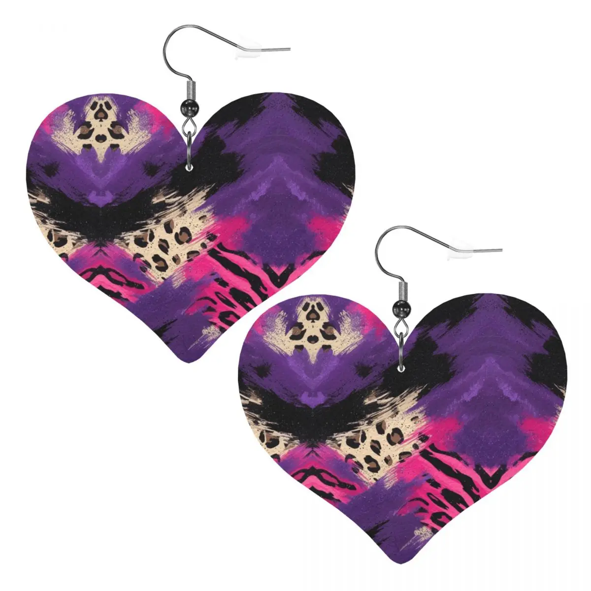 

Custom Drop Dangle Earrings Leopard Print Colorful Leather Teardrop Earrings PVC Leather for Gifts Dainty Jewelry