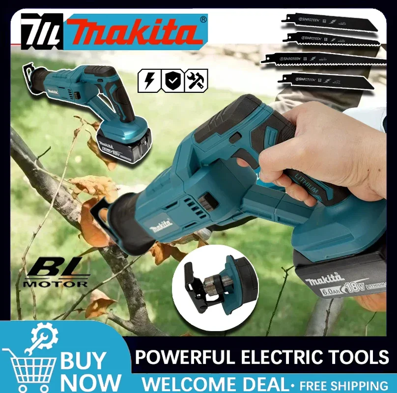 

Бесщеточная сабельная пила Makita, мощная ручная многофункциональная бытовая малогабаритная электропила (без аккумулятора)