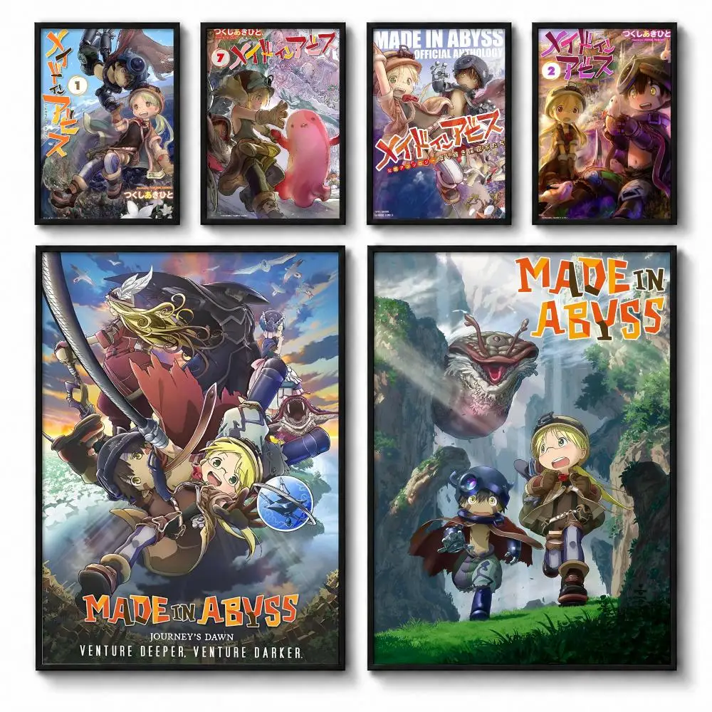 Anime Made in Abyss Poster Self-adhesive Art Waterproof Paper Sticker Coffee House Bar Room Wall Decor