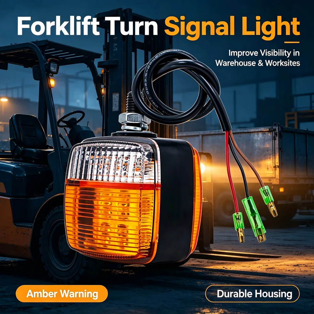 Universal Dual Sides LED Turn Signal Light 12V 24V Amber Side Marker Warning Lamp for Forklift/Tractor/Construction Machinery
