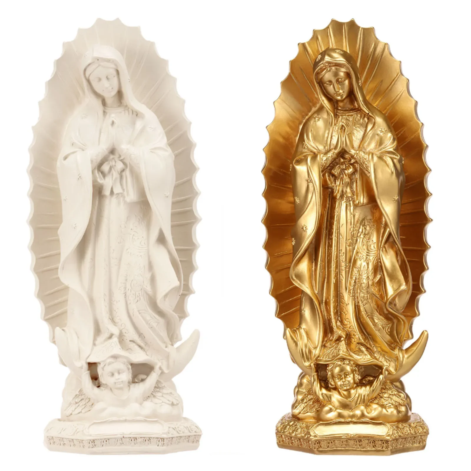 

Статуэтка Богородицы, Дева Мария, скульптура из смолы, религиозное искусство для декора дома/католический подарок, статуя Матери Богородицы