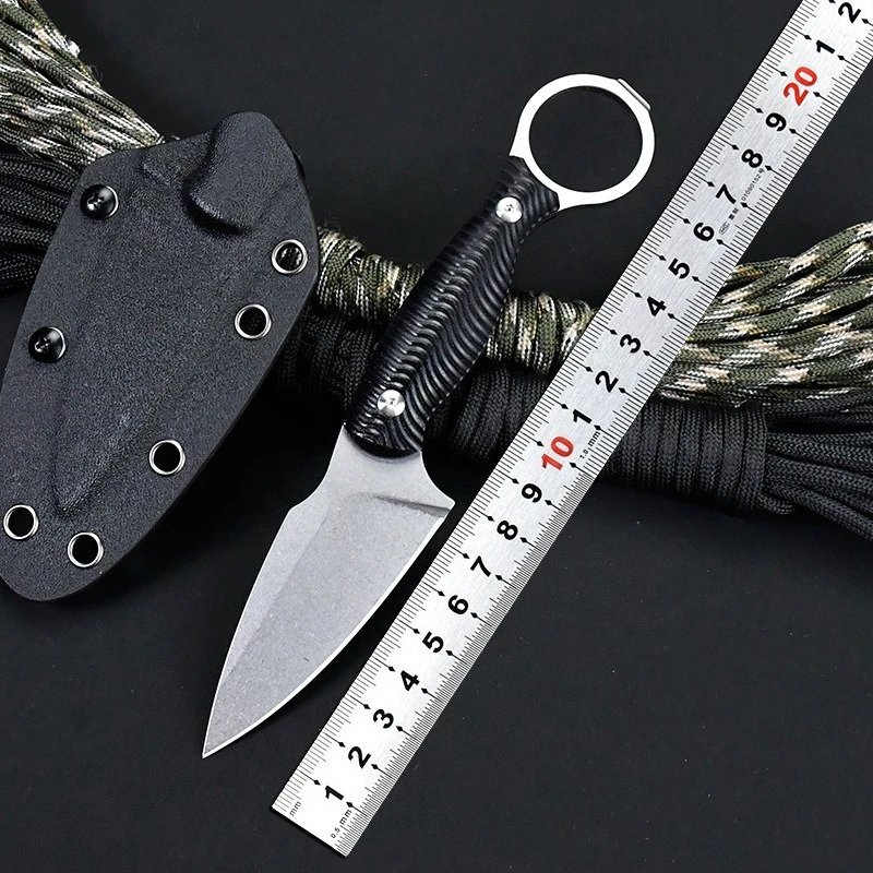 

Pocket Camping Survival Outdoor Knives D2 Blade G10 Handle Fixed Blade Knife Survial Tactical Hunting Knife EDC Tools K Sheath