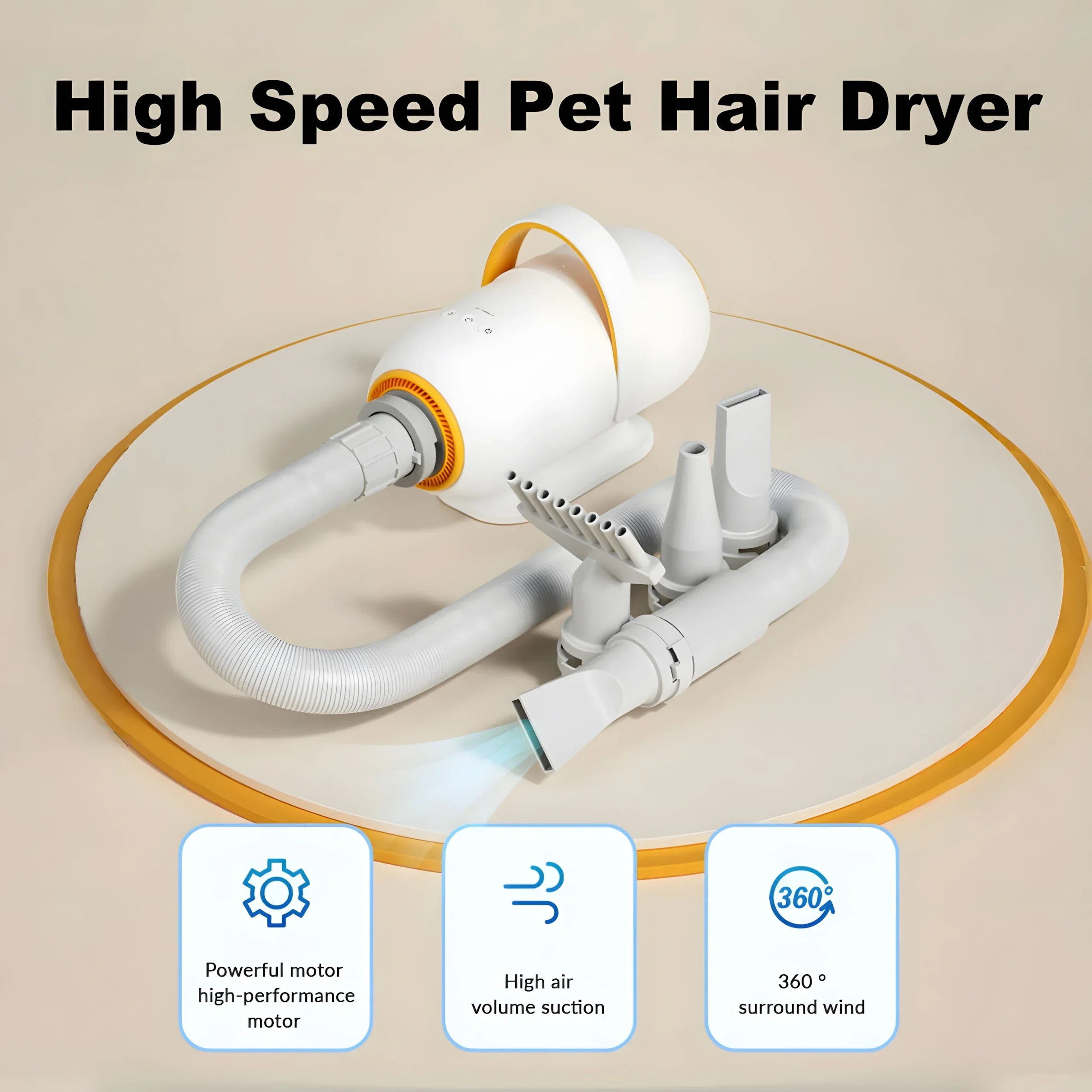 

High-Power Pet Water Dryer All-in-one Dog Suction Machine Automatic Cat Bath Drying Mute Hair Dryer Large Dog Hair Blowing Dryer
