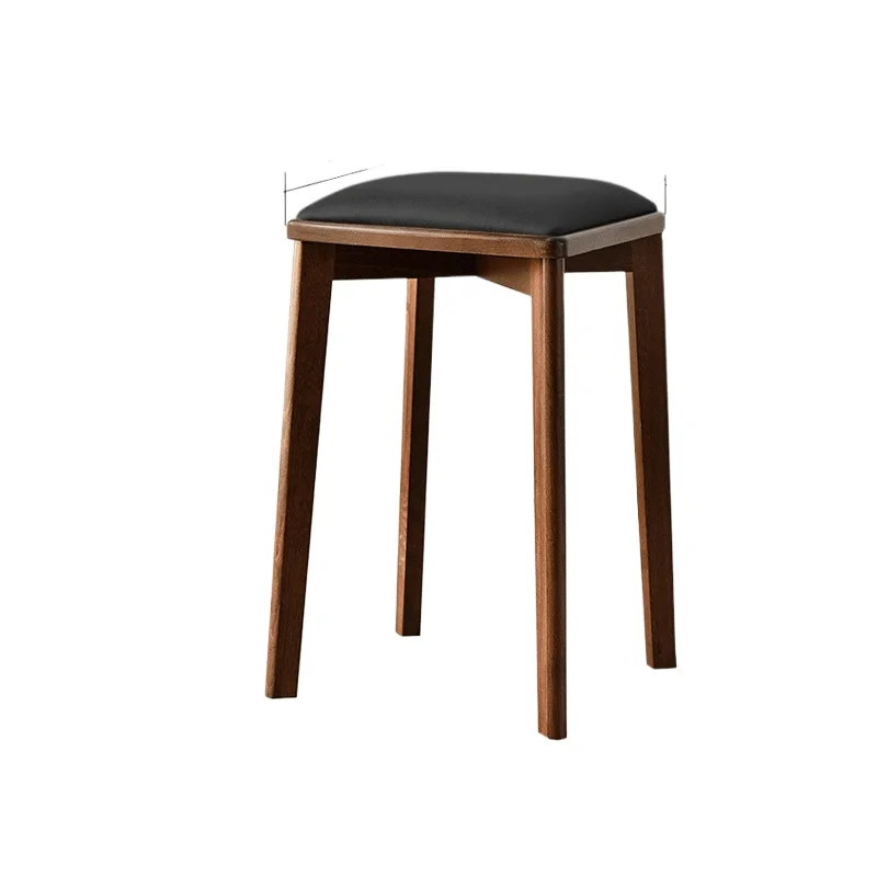 

Solid wood stool household modern simple soft bag multi-functional dining table stool living room can be stacked