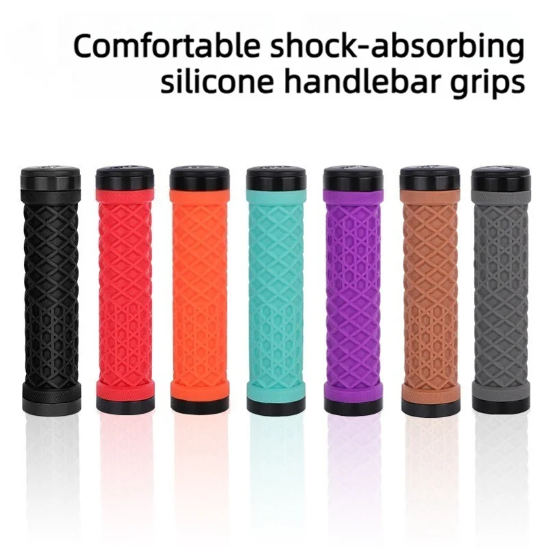 

Silicone mtb grips double Lock on grip for Mountain downhill off-road BMX Bike Anti-slip Handlebar Cover bike handle grips