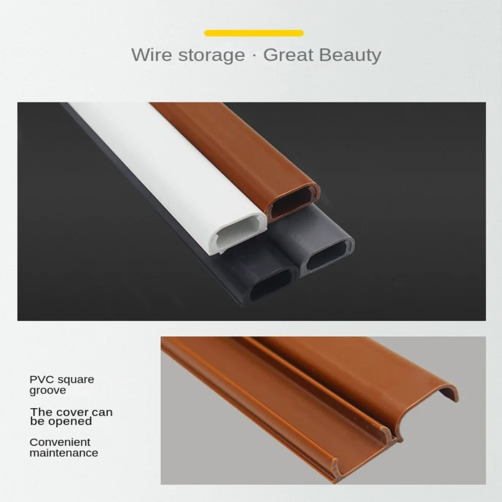 Self-Adhesive Floor Cord Cover Durable Anti-extrusion Extension Wiring Duct Protector Square Power Cable Protector