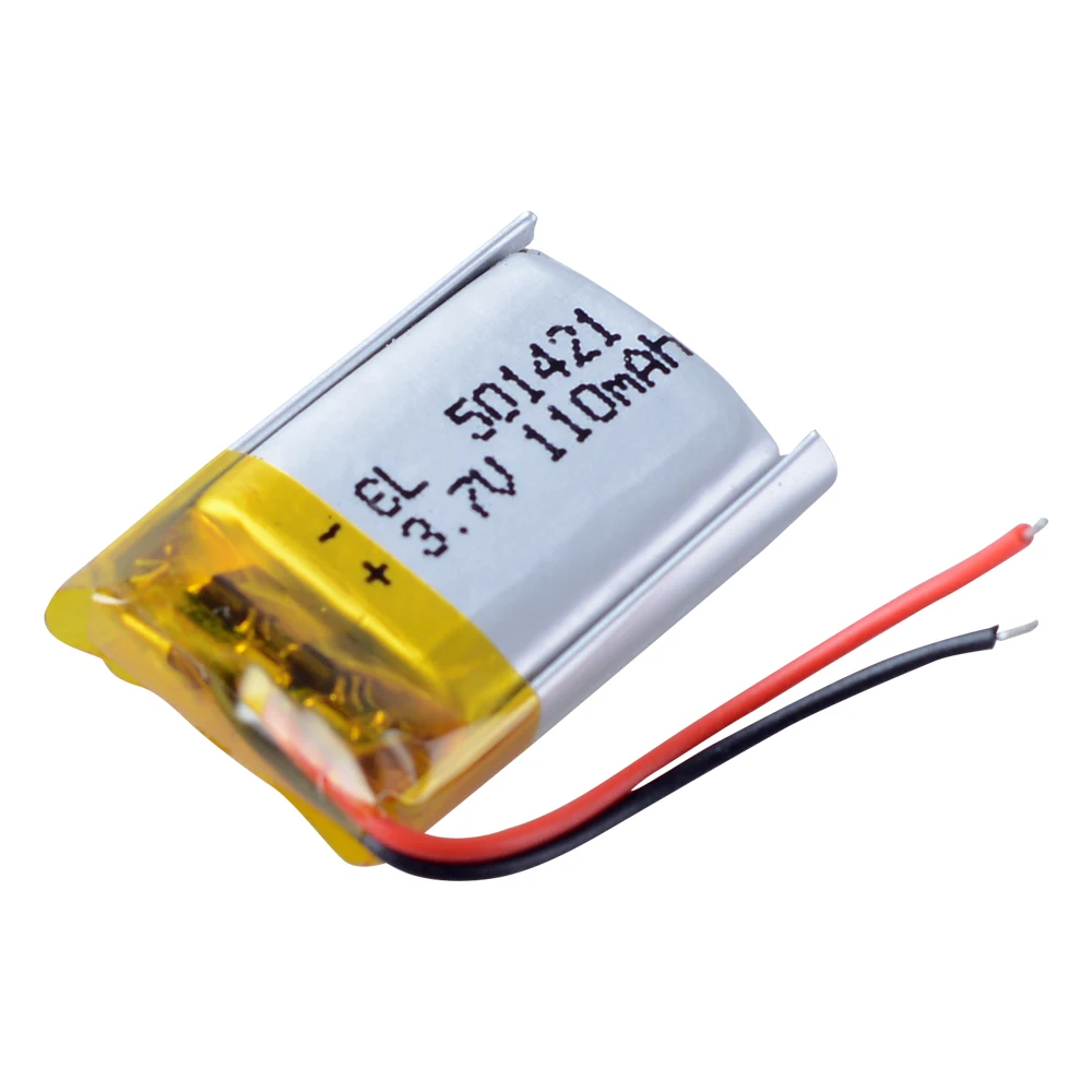 リチウムポリマー充電式リポバッテリー,3.7v,110mah,大容量,長寿命,さまざまなデバイスに適しています501522 501421