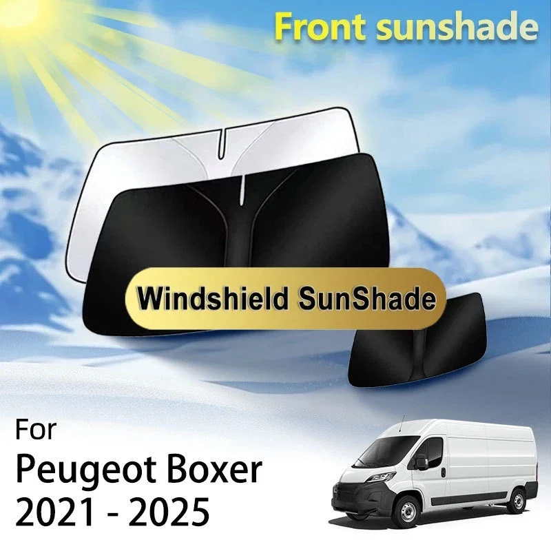 Parasol para ventana delantera para Fiat Ducato Peugeot Boxer Manager Citroen Jumper 2021 - 2025, parasoles con aislamiento térmico para parabrisas de coche