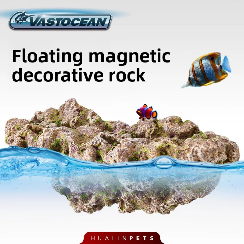 

Vastocean 3-in-1 Magnetic Floating Reef Rock - Artificial Coral Frag Mount & Turtle Basking Platform, Adjustable Aquarium Decor