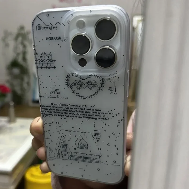 Simple Line Pattern English Phone Case For iPhone 17 16 15 14 13 12 11 Pro MAX 16E MINI XR XS MAX 7 8 Plus Y2K Matte Soft Cover