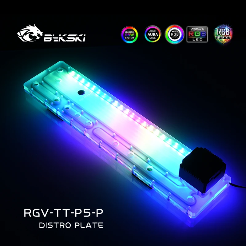 Imagem -03 - Placa Bykski-distro para Thermaltake e tt Núcleo p5 Dynamic Waterway Board Reservoir Bomba do Tanque de Água para Resfriamento do pc Rgv-tt-p5-p