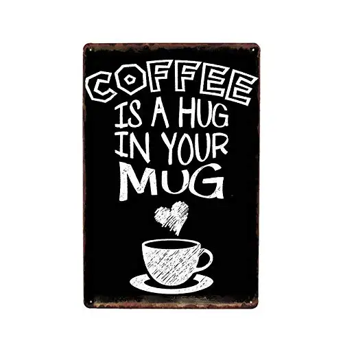 Life Quotes About Coffee Retro Metallschild Vintage Blechschild Café Bar Pub Poster Wanddekoration Metallblechschild cm