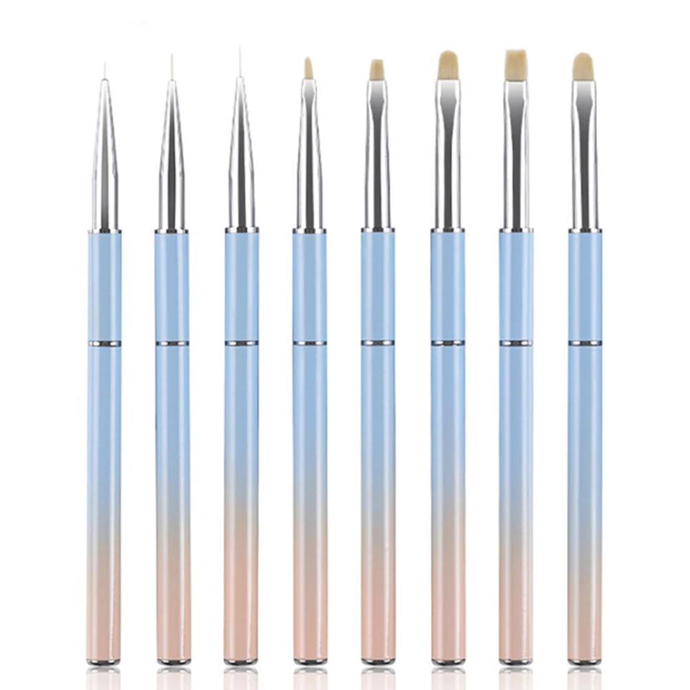 

Nail Art Carving Liner Metal Handle UV Gel Colored Drawing Pen Manicure Flower Painting Brush for Salon (7)