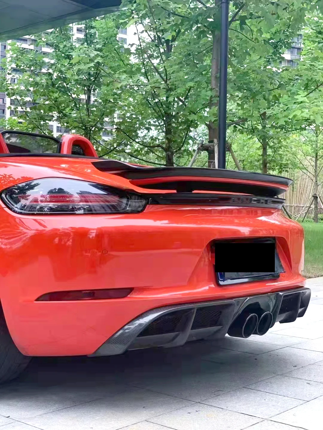 Cabriolet 718 Upturned Style Dry Carbon Fiber Boot Spoiler For 2016 to 2023 Porsche 718 boxster 982 Add  Duck Tongue Tail Wing