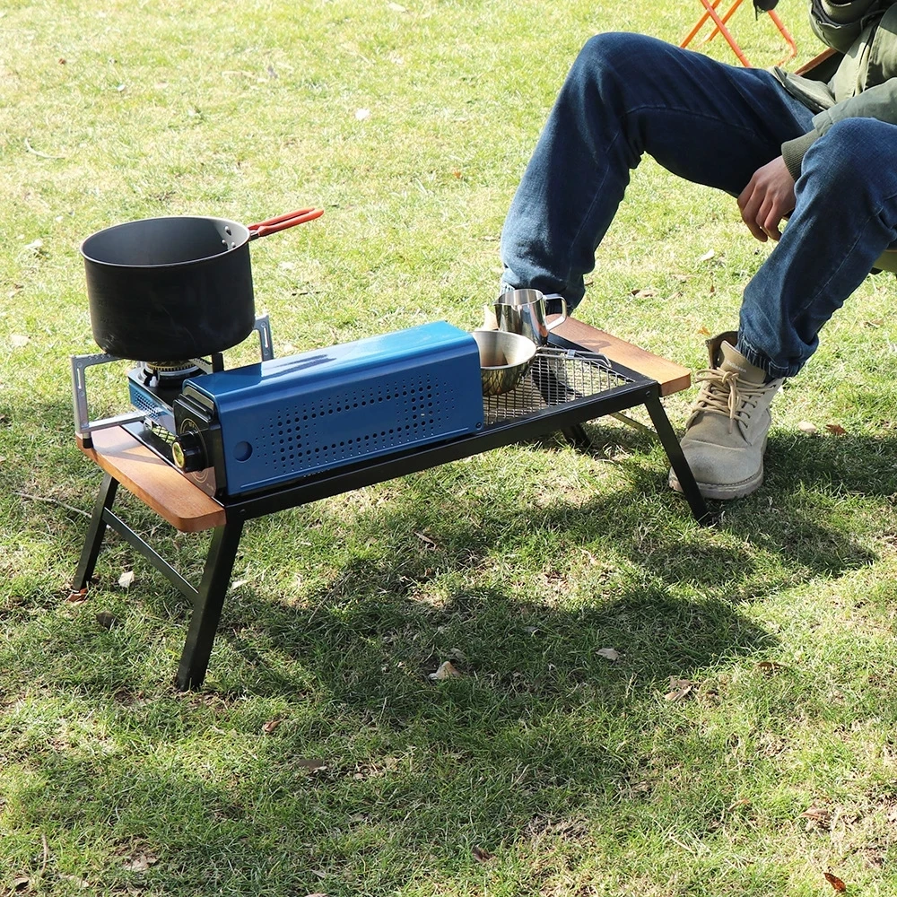 Przenośny Ultralight Camping BBQ stół siatkowy stół z uchwytem biurko podróży piknik odkryty grill składany stół netto