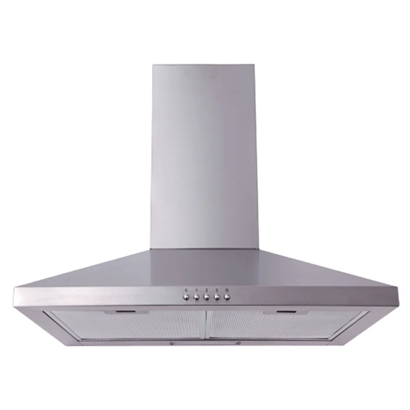 450 CFM Wall-Mounted 36-Inch Stainless Steel Range Hood 3-Speed Electric Exhaust Fan LED Light Push Button Household Use