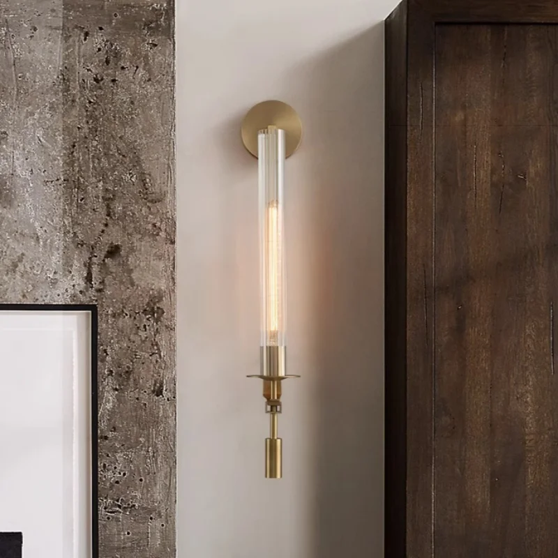 Luxury Wall Lamp Glass Copper Creative Modern Living Room Wall Light Minimalist Bedroom Beside LED Lamps Indoor Decor Lighting