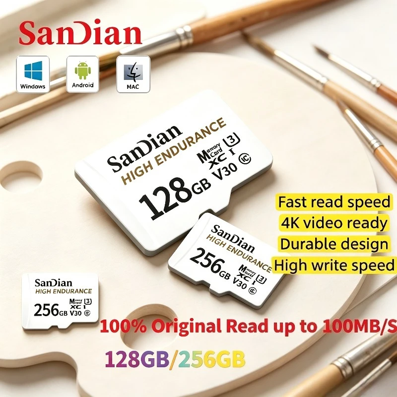 High Endurance 128GB 256GB V30 C10 Original Micro TF SD Card For Dash Camera Car CCTV Home Security Camera Full HD New