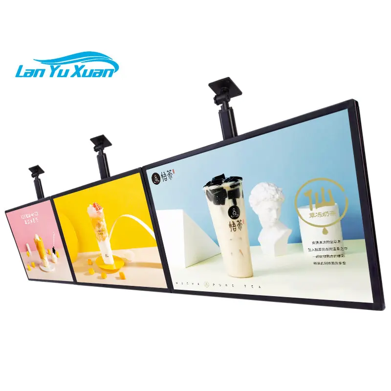 Hanging Wall mounted HD screen digital signage menu board lcd advertising display for restaurant coffee shop