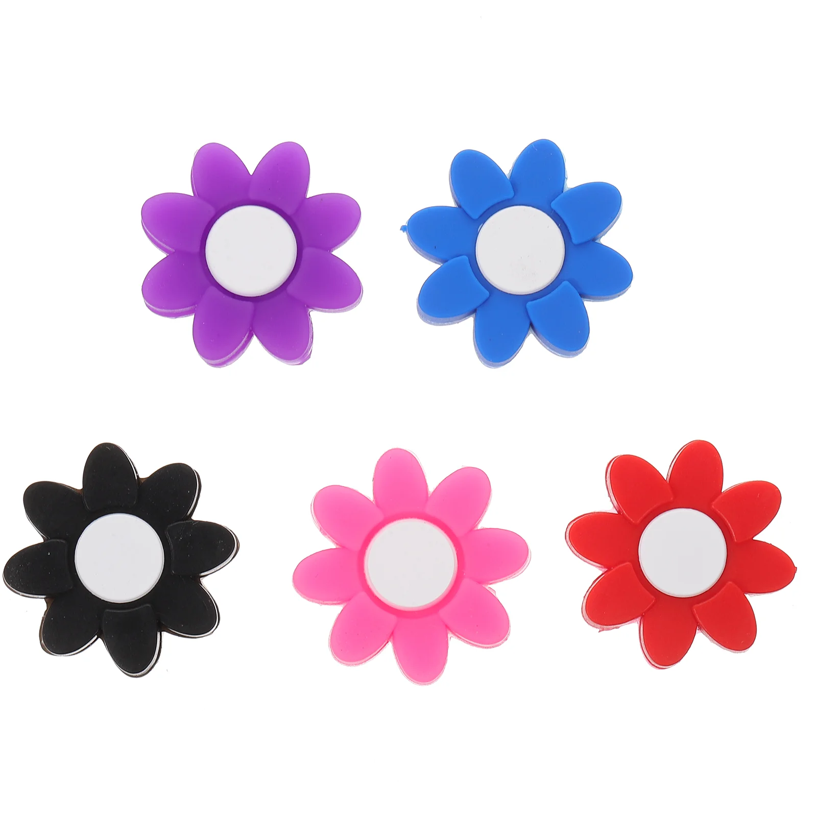 5 Pcs Tennis Racket Accessories Silicone PVC Vibration Dampener Decor Sports Petal Shocking Absorber Petal-shaped for Balls