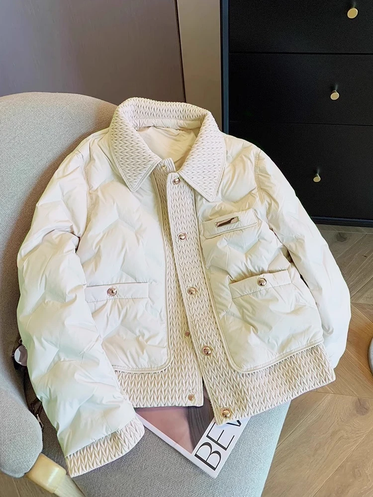 

Винтажная хлопковая куртка-пуховик унисекс с воротником в стиле пэчворк, осенне-зимняя, модная, теплая, молодежная, повседневная, свободного кроя