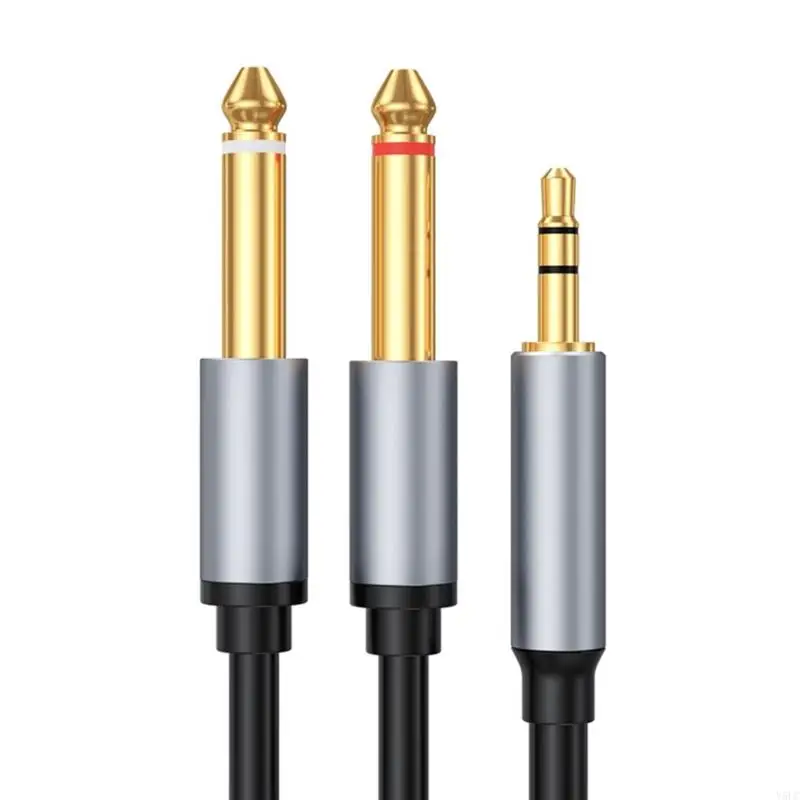 Premium Aluminum Alloy 6.5mm to 3.5mm  Splitter Cable Double Channel Sound Cord for DJ, Musician, Audiophile