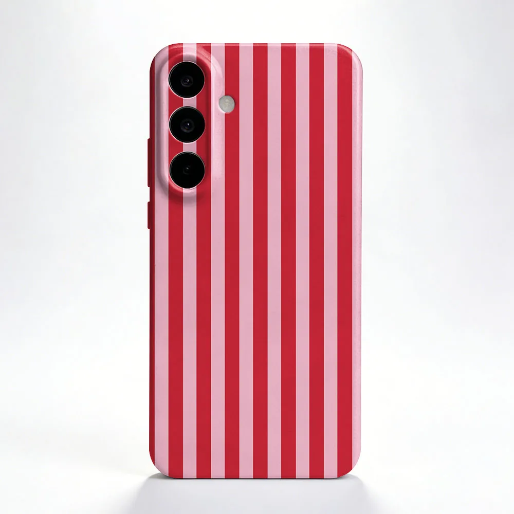 Phone Case For Samsung A55 54 53 52 71 73 12 13 14 15 16 17 23 25 26 32 34 35 36 Red Stripes Pattern Hard PC Cover view 2