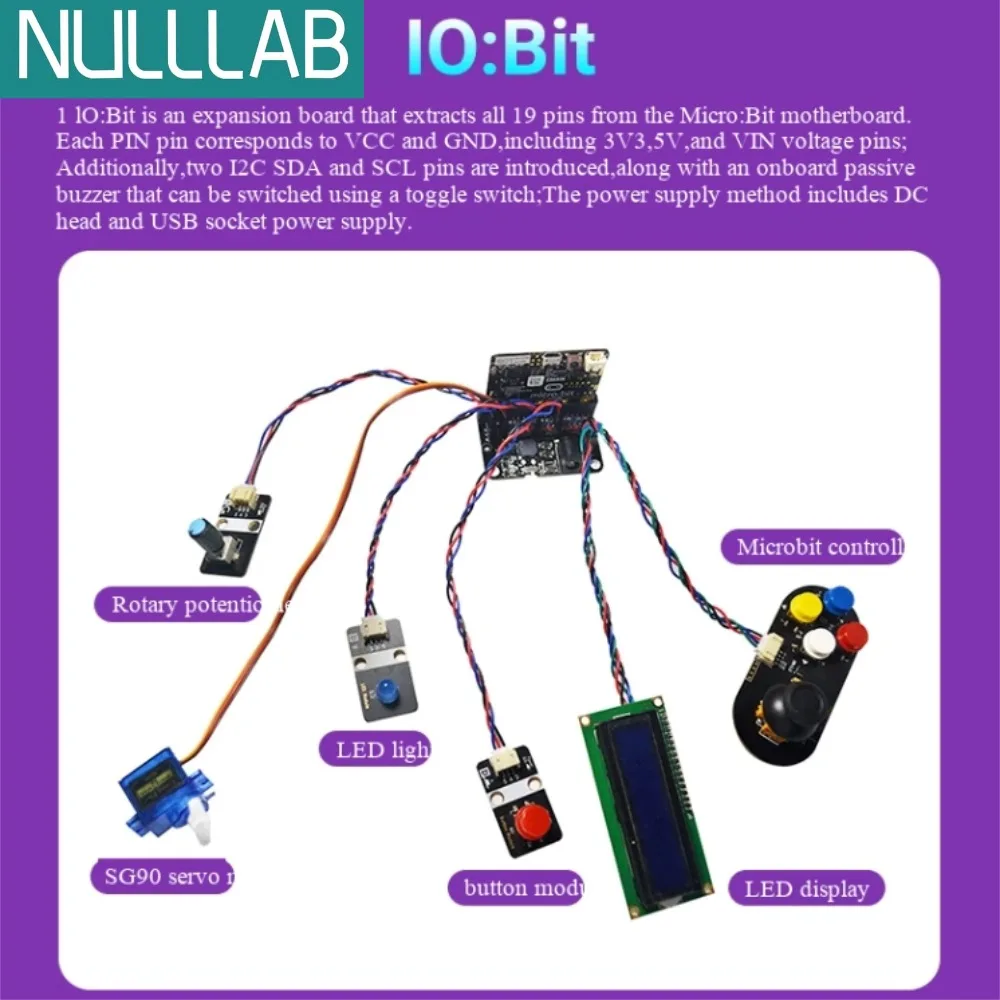 Microbit Expansion Board Motor Drive Expansion Board Support Beginner Starter Kit 6-16V PCA9685 PWM Driver 4 Motor 8 Servo