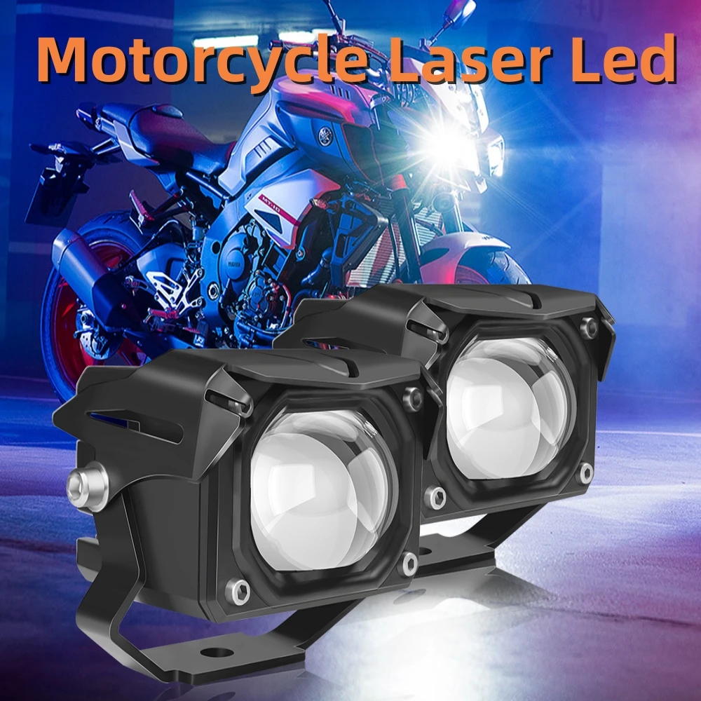 

Motorcycle headlight hi/lo white yellow 4800LM 3000K 6000K Dual Color Bi led laser projector lens Motorbike 60W High power light