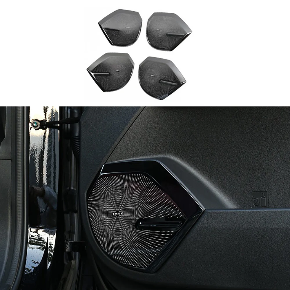 

Car Door Speaker Cover Sound Cover Stainless Steel Decorative Sticker For Tank 400 2023 2024 Interior Decoration Accessories