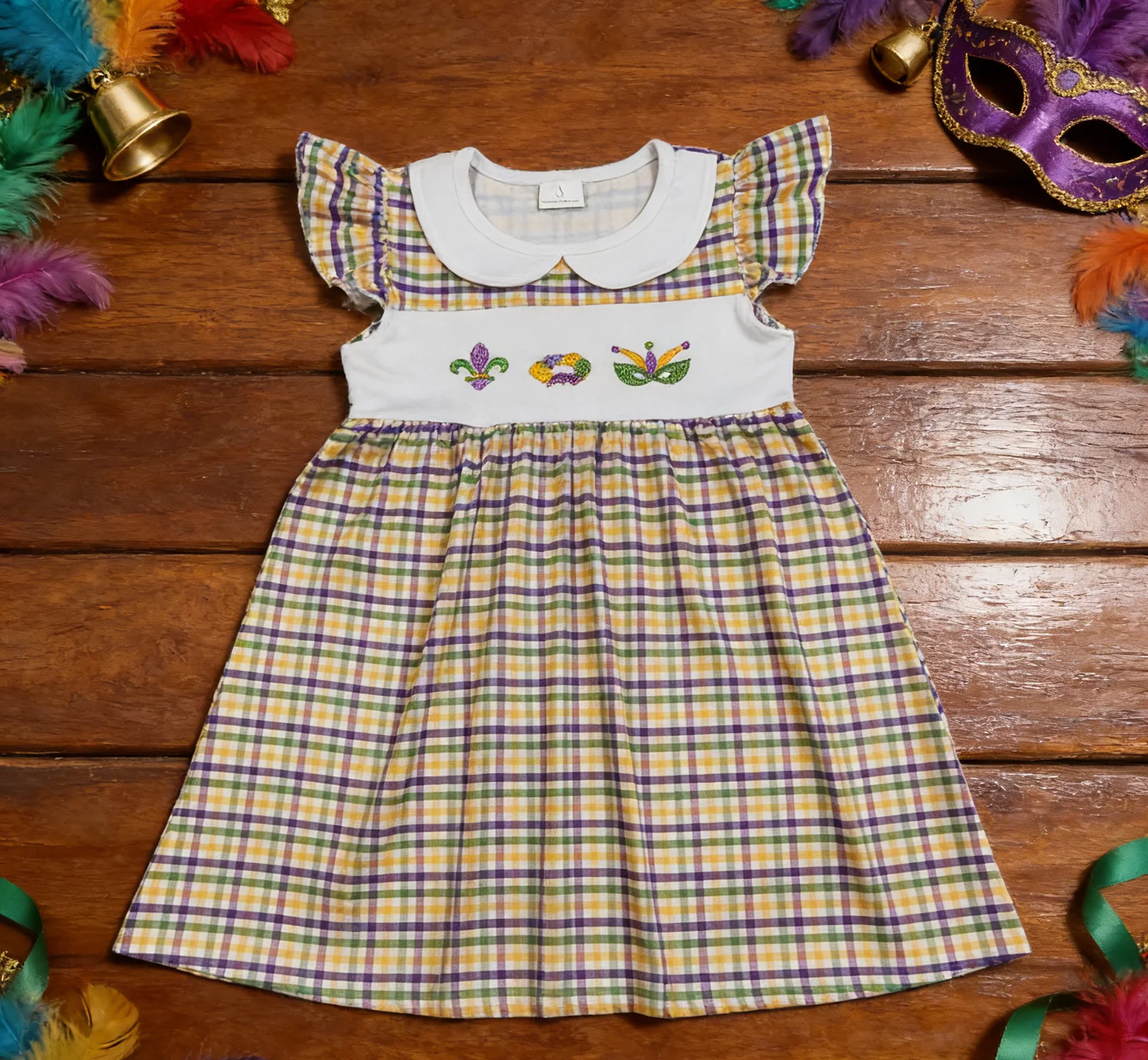 

Z1204-14 GSD2934 Kids Girls Clothes Short Sleeve Baby Carnival Dress