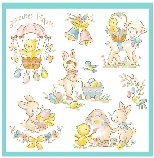 NN YIXIAO Counted Cross Stitch Kit Cross stitch RS cotton with cross stitch lbp-easter story 29-29 (full embroidery)