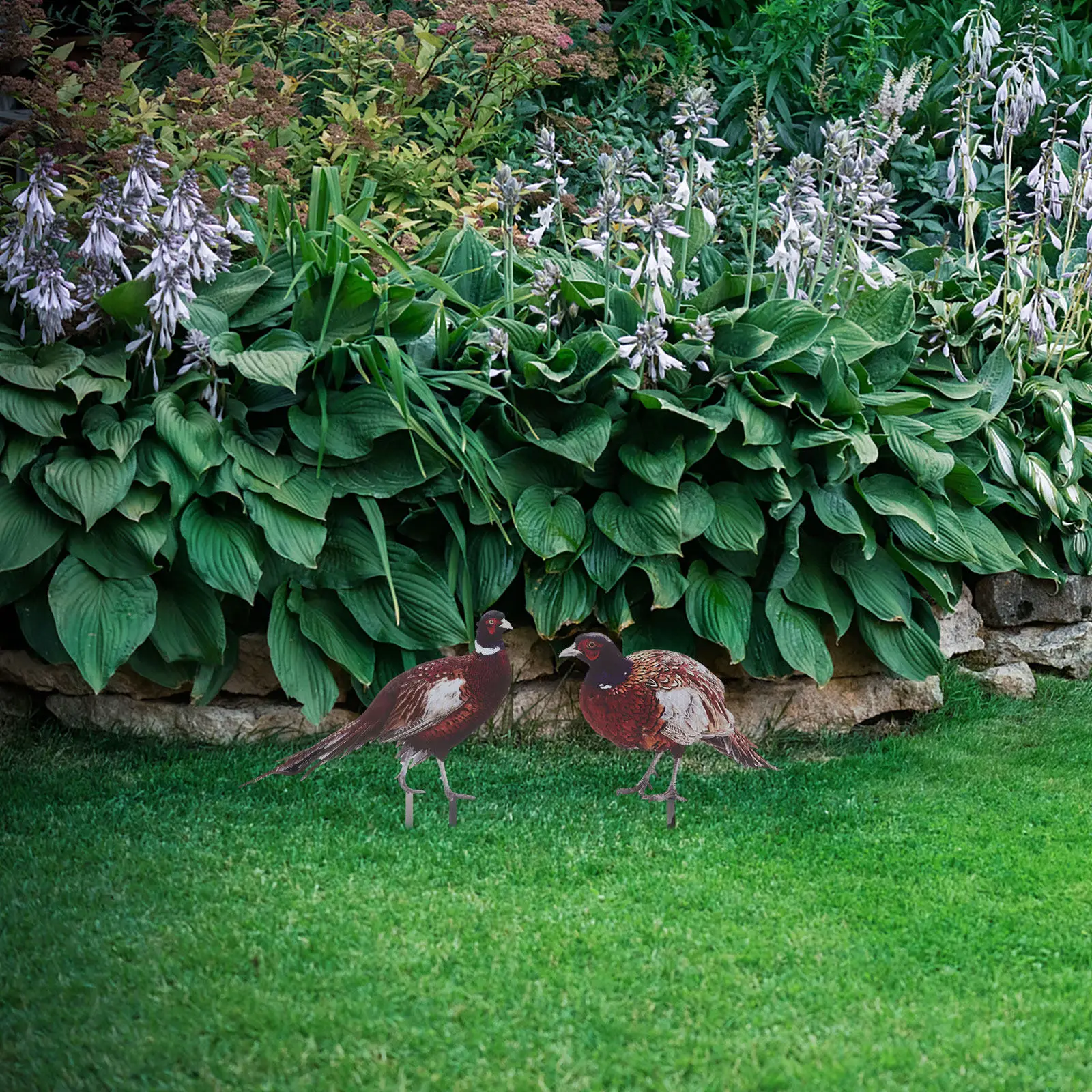 2Pcs Pheasant Garden Stake Realistic Lifelike Outdoor Lawn Decoration Yard Ornament Acrylic Chicken Garden Decorative Plug
