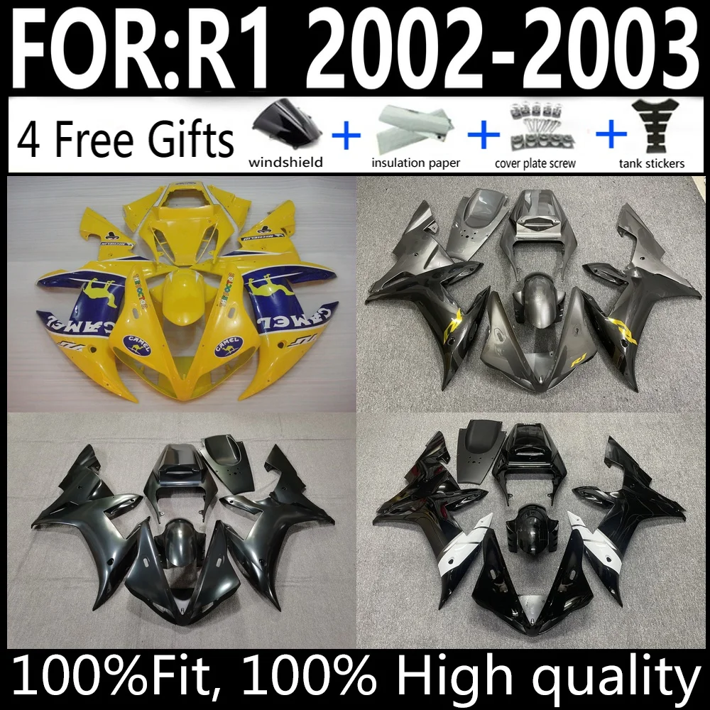 

Yamaha YZF-R1 02 03 R1 2002-2003 Motorcycle Fairings Kit ABS Plastic Body Work Cowlings Set Full Body Replacement