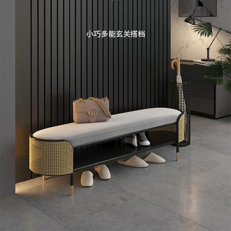 Kreatywny stołek do zmiany butów do domu, lekki luksus, ławka na buty do przedpokoju, nowoczesna, prosta ławka do sypialni przy drzwiach.