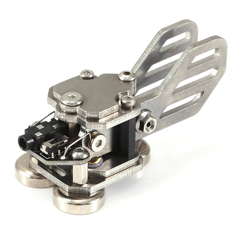 B62B Morse Key Telegraph Key, Portable Mini Aluminum Alloy Paddle Key with Magnetic Base for Ham Radio Short Wave