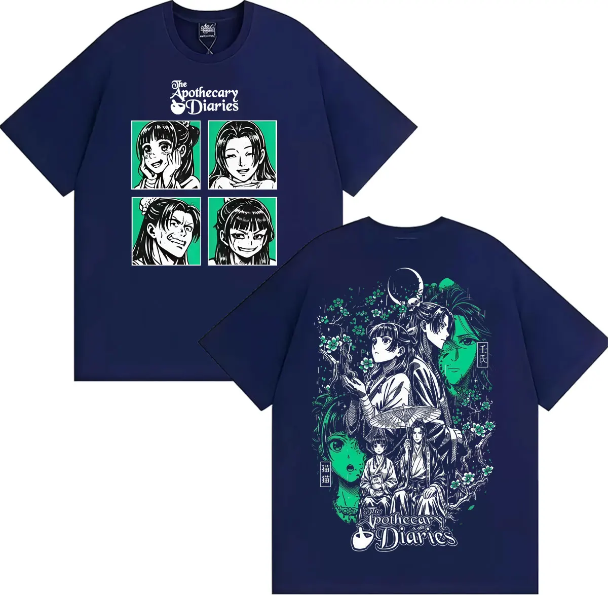 Anime The Apothecary Diaries Jinshi and Maomao Graphic T-shirts Men Women Retro Casual 100% Cotton Oversized T Shirts Streetwear