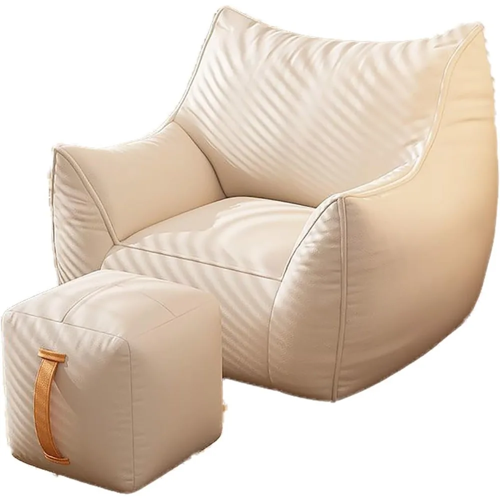 Soft Plush Faux Fur, Bean Bag Chair Sofa Furry, Bean Bag Chair with Filler, Ultra Soft Fabric Bean Bag, Comfy Single Sofa for Li