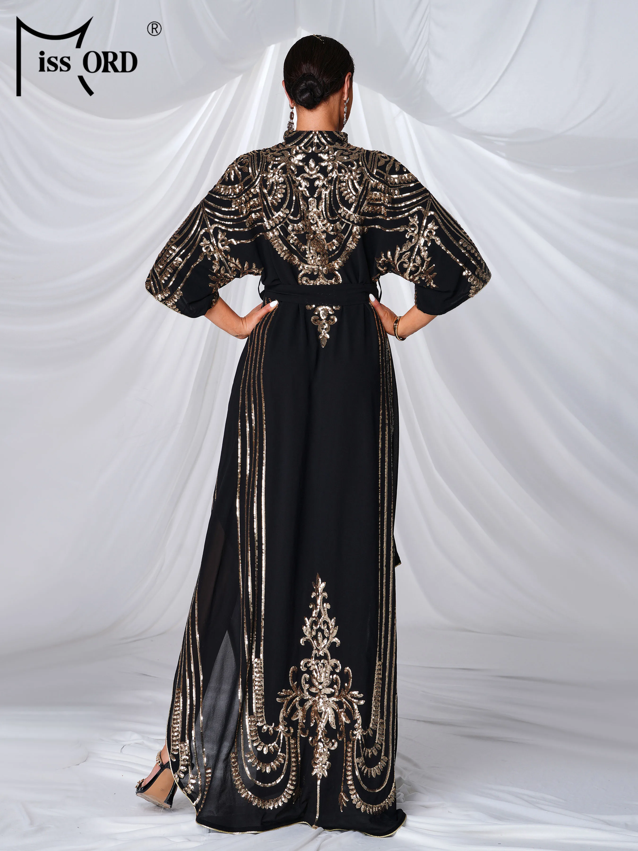 Missord 2024 New Black Church V Neck A Line Middle East Birthday Party Formal Occasion Elegant Beautiful Women's Evening Dress