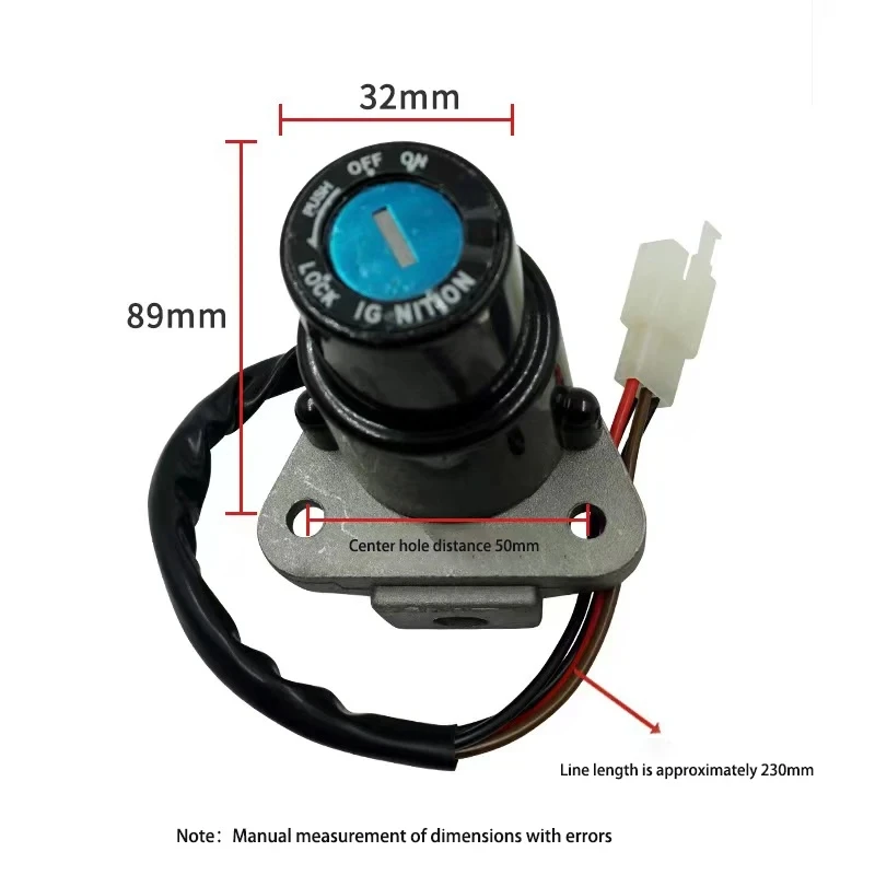 Llave de interruptor de encendido de motocicleta, reemplazo de cerradura de puerta eléctrica compatible con Yamaha DT125 TW200 XT225 TW225 50-125cc ATV