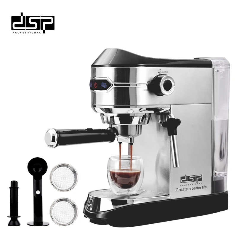 DSP Home office small espresso semi-automatic steam wand milk frother all-in-one coffee machine