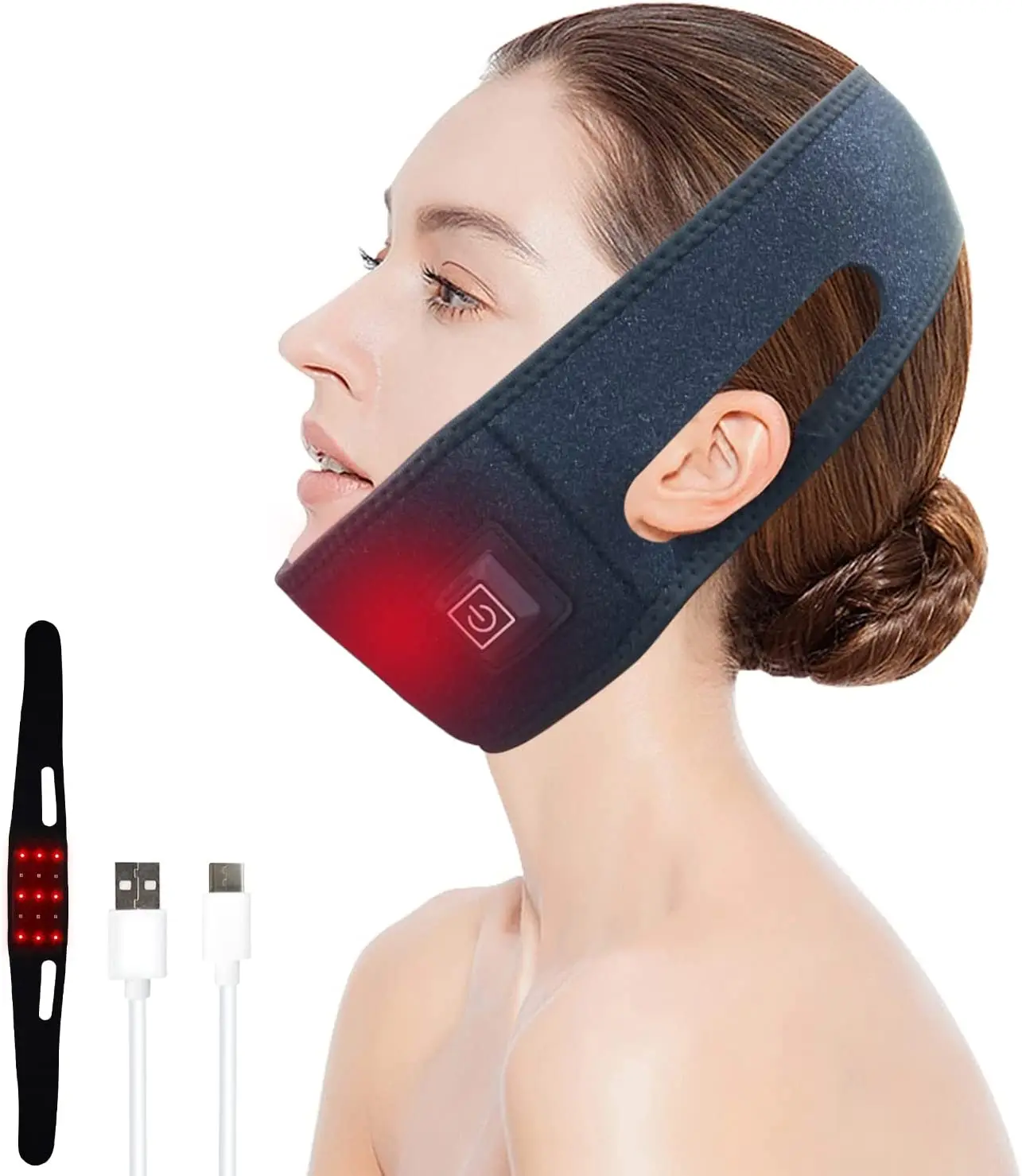 Rood Licht Therapie Infrarood Therapie Thuisgebruik Nek Riem Wearable Laser Lipo Riem Therapie Hals Pijnbestrijding Wrap Voor Chin hals