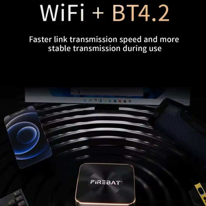 FIREBAT T8 PRO Intel N200/N100 Quad Core Pocket PC Windows 11 Pro DDR5 16G en cours d'exécution 512G SSD WIFI5 3 * HDMI 4K Mini PC pratique