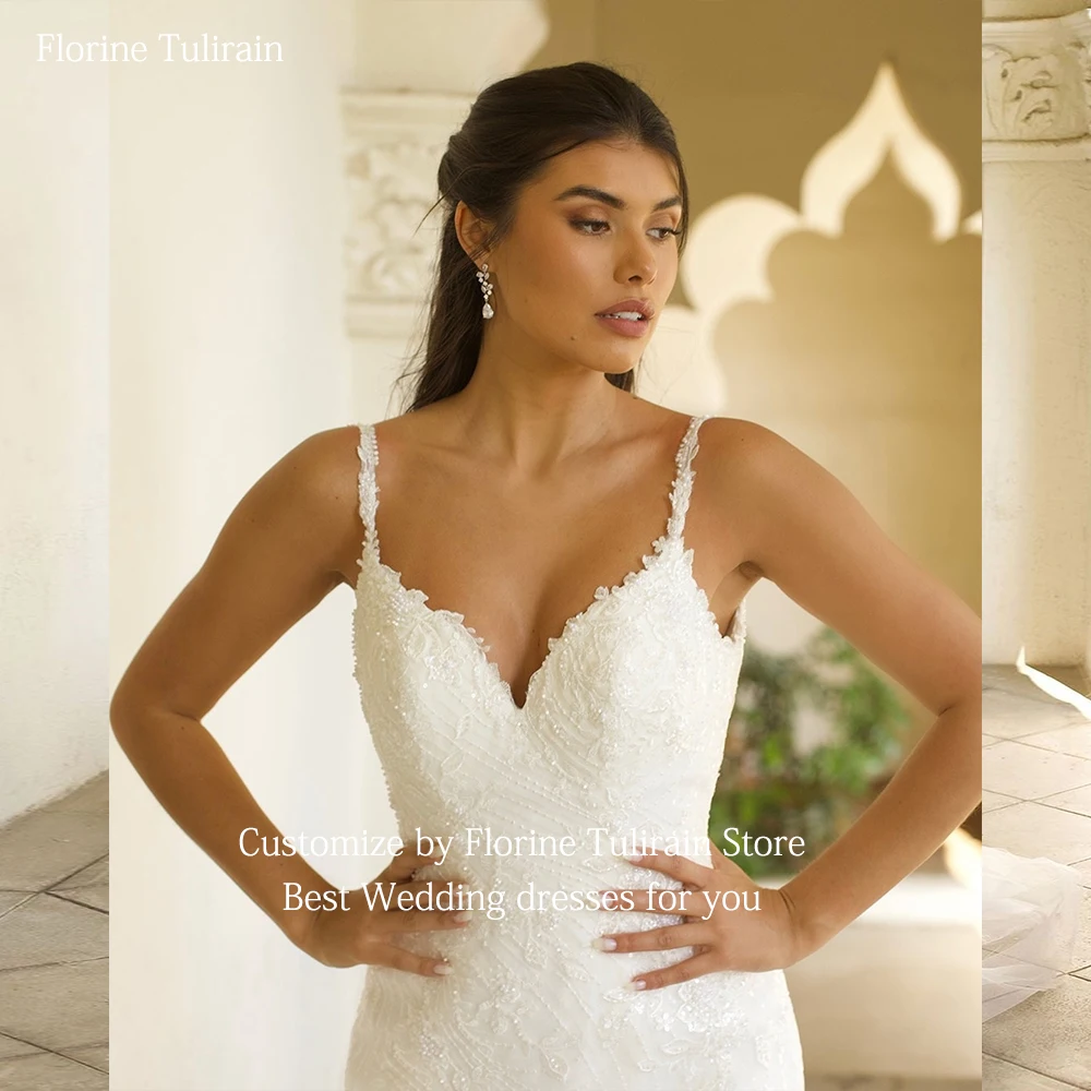 Vestido De novia elegante con cuello en V para novia, traje De novia elegante, a la medida, con tirantes finos, hasta el suelo, 2023